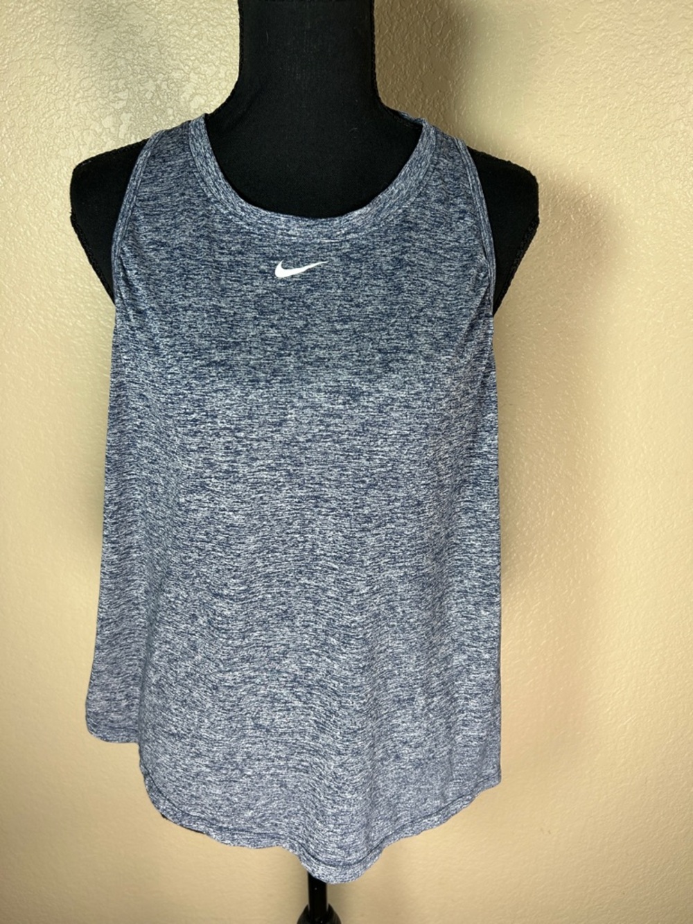 Nike Dri-FIT Heather Navy Blue Tank Top Women’s Large Athletic Workout
